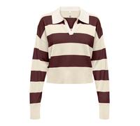 ONLY ONLIBI LS STRIPE POLO PULLOVER CC KNT Damen | BABY'S BREATH DECADENT CHOCOLATE/BABYS BREATH | L
