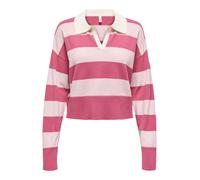 ONLY ONLIBI LS STRIPE POLO PULLOVER CC KNT Damen | BABY'S BREATH ROSE WINE/BURNISHED LILAC MELANGE | S