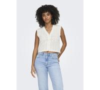 Strickjacke ONLY "ONLIRINA V-NECK BUTTON VEST KNT NOOS", Herren, Gr. XL, cloud dancer, Strick, Obermaterial: 60% Baumwolle, 40% Polyacryl, unifarben, normal, V-Ausschnitt, Strickjacken Strickjacke, Ba