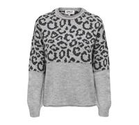 ONLY Pullover ONLJADE Animal Rundhals Strick hellgrau Größe XL