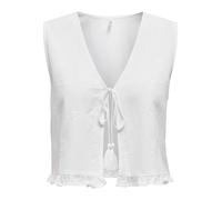 ONLY - ONLJAKIRI LINEN S/L EMB VEST PTM bright white - Gr. - L