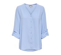 ONLY - ONLJANA METTE V-NECK LS SHIRT NOOS WVN chambray blue - Gr. - M