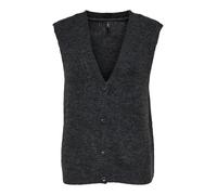 ONLY - ONLJANE SL V-NECK BUTTON VEST KNT dark grey melange - Gr. - M