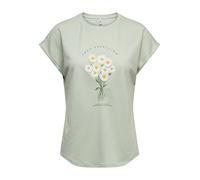 Only - ONLJANY NEW S/S O-NECK PRINT TOP BOX JRS Green Lily - Gr. - XL