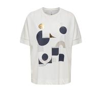 Kurzarmshirt ONLY "ONLJANY S/S O-NECK PRINT TOP BOX JRS", Damen, Gr. XL, desert sage print:infinite, Jersey, Obermaterial: 53% Viskose, 47% Nylon, bedruckt, modisch, Rundhals, Kurzarm angesetztes Bünd