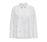 Only ONLJOELLA GRACE L/S EMB SHIRT OX WVN Langarmhemd weiß in XS