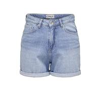 Only Jeans-Shorts ONLJOSEPHINE Hellblau Stretch Hohe Taille Normal geschnitten Größe XS 47%