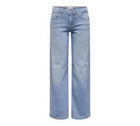Low-rise-Jeans ONLY "ONLJUDY-O LW WIDE LEG DNM TAI433 NOOS", Damen, Gr. M (38), N-Gr, light blau denim detail:rg, Denim/Jeans, Obermaterial: 99% Baumwolle, 1% Elasthan, unifarben, modisch, gerade, Jea
