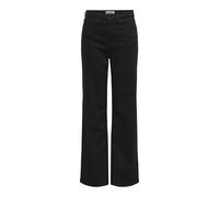 High-waist-Jeans ONLY "ONLJUICY HW WIDE DNM MAE280 NOOS", Damen, Gr. 30, Länge 30, schwarz, Denim/Jeans, Obermaterial: 62% Baumwolle, 33% Polyester, 4% Viskose, 1% Elasthan, unifarben, lang, Jeans Hig