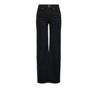 High-waist-Jeans ONLY "ONLJUICY HW WIDE DNM REA670", Damen, Gr. 27, Länge 32, schwarz (schwarz denim), Denim/Jeans, Obermaterial: 98% Baumwolle, 2% Elasthan, unifarben, modisch, relaxed fit, Jeans (75