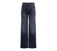High-waist-Jeans ONLY "ONLJUICY HW WIDE DNM REA929 NOOS", Damen, Gr. 25, Länge 32, blau (blau schwarz denim), Denim/Jeans, Obermaterial: 98% Baumwolle, 2% Elasthan, unifarben, modisch, relaxed fit, Je