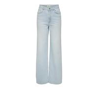 High-waist-Jeans ONLY "ONLJUICY HW WIDE LEG DOT114 DNM", Damen, Gr. 30, Länge 30, light blau bleached denim, Denim/Jeans, Obermaterial: 99% Baumwolle, 1% Elasthan, unifarben, lang, Jeans High-Waist-Je
