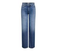High-waist-Jeans ONLY "ONLJUICY HW WIDE LEG DOT330 DNM NOOS", Herren, Gr. 26, Länge 30, dunkelblau denim, Denim/Jeans, Obermaterial: 99% Baumwolle, 1% Elasthan, unifarben, lang, Jeans High-waist-Jeans