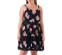 Trägerkleid ONLY "ONLKARMEN ANNE LIFE S/L DRESS WVN NOOS" Gr. 34, N-Gr, blau (night sky aop ella) Damen Kleider Sommerkleider (90526467-34)