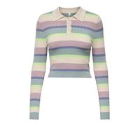 ONLY - ONLKAROL LS CROP RIB BUTTON POLO CC KNT birch - Gr. - L