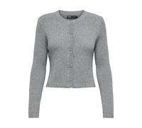Strickjacke ONLY "ONLKATIA LS BUTTON CARDIGAN NCA KNT", Damen, Gr. XL, ultimate grau detail:with melange, Rippstrick, Obermaterial: 50% Viskose, 27% Nylon, 23% Polyester, meliert, modisch, slim fit ku