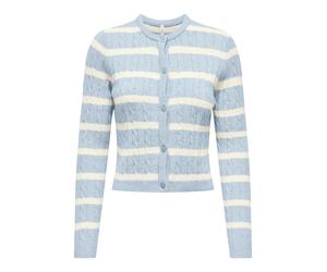 ONLY ONLKATIA LS CABLE BUTTON CARDIGAN CC KNT Damen | CASHMERE BLUE MELANGE/BABYS BREATH/DTM BUTTON | L