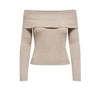 ONLY - Schulterfreier Strickpullover Katia in Sandbeige M Regular Fit