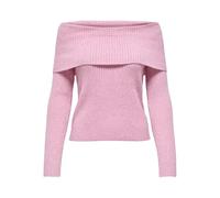 Strickpullover ONLY "ONLKATIA LIFE LS OFF SHOULDER KNT NOOS", Damen, Gr. L, wild orchid detail:melange, Strick, Obermaterial: 50% Viskose, 27% Nylon, 23% Polyester, meliert, regular fit normal, Carmen