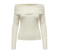 Only Slim Fit Strickpullover aus Viskose-Mix Modell 'KATIA' in Offwhite Melange, Größe XL