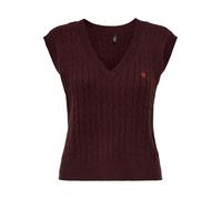 ONLY ONLKATIA SL CABLE V-NECK VEST CC KNT Damen | DECADENT CHOCOLATE TRUE RED HEART EMB | XS