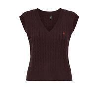 ONLY ONLKATIA SL CABLE V-NECK VEST CC KNT Damen | DECADENT CHOCOLATE TRUE RED HEART EMB | XL