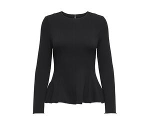 ONLY - ONLKENYA L/S PEPLUM TOP JRS Black - Gr. - S