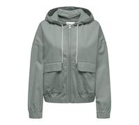 Parka ONLY "ONLKENZIE-SOFT LIFE L/S JACKET CC PNT", Damen, Gr. XS, jadeite, Web, Obermaterial: 70% Lyocell, 30% Baumwolle, unifarben, regular fit normal, elastischer Bund, Jacken Parka, elastische Bün