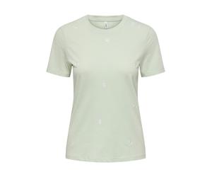 ONLY - ONLKETTY SLUB S/S O-NECK TOP JRS Green Lily - Gr. - M