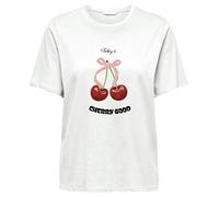 ONLY - ONLKITA LIFE REG S/S LEMON TOP BOX JRS cloud dancer - Gr. - L