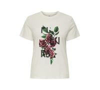 ONLY - ONLKITA REG S/S FLOWERS TOP BOX JRS cloud dancer - Gr. - S