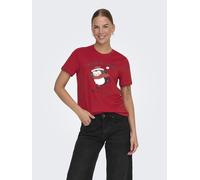 ONLY - ONLKITA REG S/S TOP BOX XMAS JRS Urban Red - Gr. - M