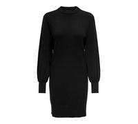 Strickkleid ONLY "ONLLABELLE LIFE L/S DRESS KNT NOOS", Damen, Gr. XL (42), N-Gr, schwarz, Feinstrick, Obermaterial: 50% Viskose, 30% Polyester, 20% Polyamid, unifarben, A-Linie kniefrei, hoch geschlos