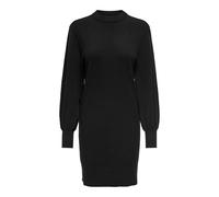 Strickkleid ONLY "ONLLABELLE LIFE L/S DRESS KNT NOOS", Damen, Gr. S (36), N-Gr, schwarz, Feinstrick, Obermaterial: 50% Viskose, 30% Polyester, 20% Polyamid, unifarben, A-Linie kniefrei, hoch geschloss