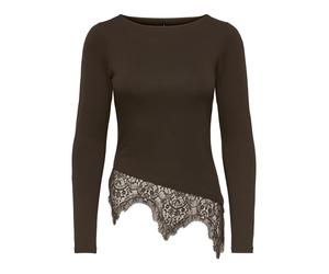 ONLY ONLLAILA LS LACE MIX TOP JRS Damen | COFFEE BEAN | XL