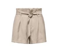 Shorts ONLY "ONLLALIA HW BELT SHORTS PNT", Damen, Gr. S, N-Gr, silber mink, Web, Obermaterial: 94% Viskose, 6% Polyester, unifarben, regular fit kurz, Hosen Shorts, Viskosemischung, regular fit, High