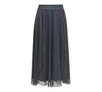 Maxirock ONLY "ONLLAVINA SKIRT JRS", Damen, Gr. S (36), grau (asphalt), Web, Obermaterial: 100% Polyester, unifarben, modisch, wadenlang, Röcke (58446813-S) asphalt