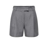 Shorts ONLY "ONLLINDA - Shorts mit hoher Taille und weitem Beinschnitt", Damen, Gr. S, N-Gr, medium grau melange, Web, Obermaterial: 97% Polyester, 3% Elasthan, unifarben, weit kurz, Hosen Shorts, Mat