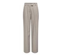 Only Regular Fit Bundfaltenhose mit weitem Bein Modell 'LINDA' in Sand Melange, Größe M