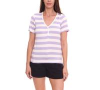 ONLY ONLLIRA Damen Sommer-Top im Streifen-Look Kurzarm-Shirt 11199120 Violett/Weiß XS