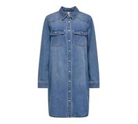 Jeanskleid ONLY "ONLLISA L/S DNM DRESS GUA NOOS", Damen, Gr. L, N-Gr, medium blau denim, Denim/Jeans, Obermaterial: 90% Baumwolle, 10% Viskose, unifarben, Kleider (60288256-L) medium blau denim