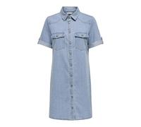 Only Körpernahes Jeanskleid aus Baumwoll-Viskose-Mix Modell 'LISA' in Jeansblau Melange, Größe S