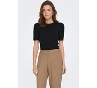 Kurzarmshirt ONLY "ONLLIVE LOVE 2/4 PUFFTOP JRS NOOS", Damen, Gr. M (38), schwarz, Jersey, Obermaterial: 95% Baumwolle, 5% Elasthan, unifarben, regular fit normal, Rundhals, Shirts (90559049-M) schwar