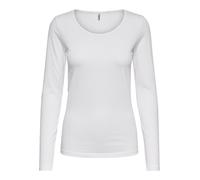 Only Damen Top ONLLIVE LOVE – Langarm Oneck NOOS – Weiß, Gr. S