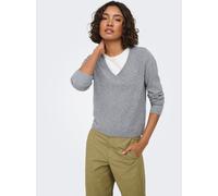 ONLY - ONLLOYAL LS V-NECK PULLO KNT NOOS Light Grey Melange - Gr. - M