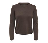 Strickpullover ONLY "ONLLOYAL LS ONECK KNT NOOS", Damen, Gr. S, chocolate torte detail:melange, Strick, Obermaterial: 80% Polyester, 20% Nylon, meliert, normal, Rundhals, Pullover Strickpullover, Mate