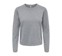 Strickpullover ONLY "ONLLOYAL LS ONECK KNT NOOS", Damen, Gr. XL, light grau melange, Strick, Obermaterial: 80% Polyester, 20% Nylon, unifarben, normal, Rundhals, Pullover Strickpullover, Materialmix (