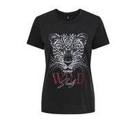 ONLY Regular Fit T-Shirt aus reiner Baumwolle 'ONLLUCY' in Black, Größe L