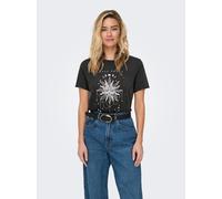 ONLY Rundhalsshirt "ONLLUCY REG S/S TOP JRS NOOS" unterschiedlich bedruckt (99844526-XS) schwarz print:jadu lunar power