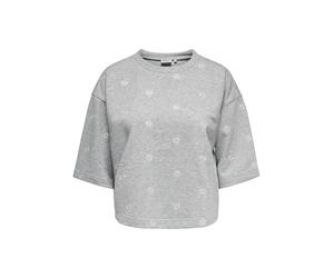 ONLY - ONLLUNA 3/4 O-NECK UB SWT Light Grey Melange - Gr. - XS